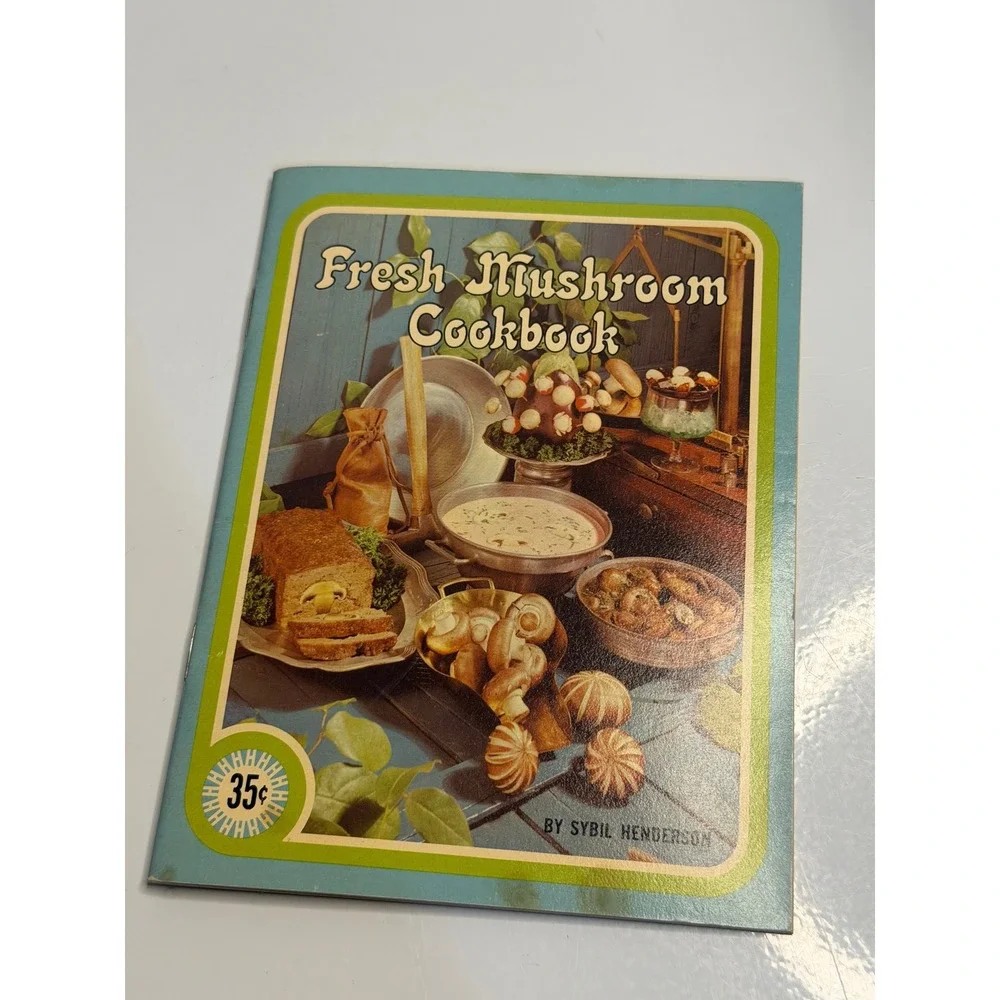 VTG Sybil Henderson Fresh Mushroom Cookbook Blue Retro Recipes Kitchen Pamphlet